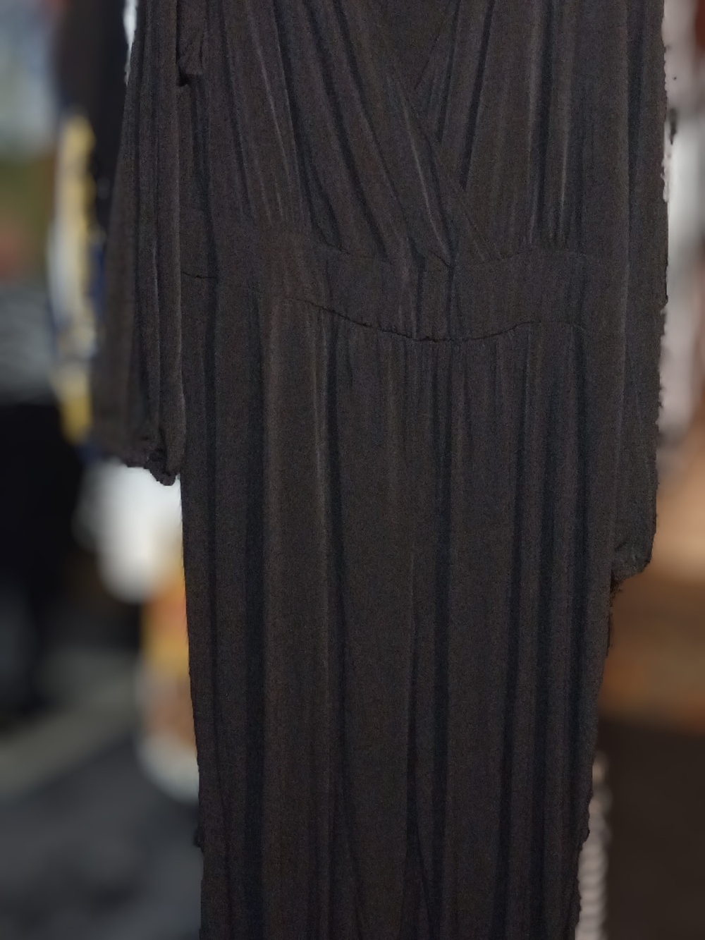 Ashley Stewart Black Long Sleeve Maxi Dress